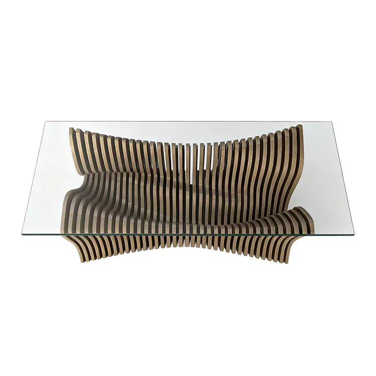 Parametric Sculpture Wave Wooden Coffee Table